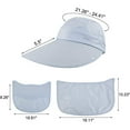 thumbnail image 4 of Sombreros de pesca con protección UV y ala ancha para mujer, sombrero de verano plegable con cola de caballo y solapa desmontable (azul) brillar Electrónica, 4 of 7