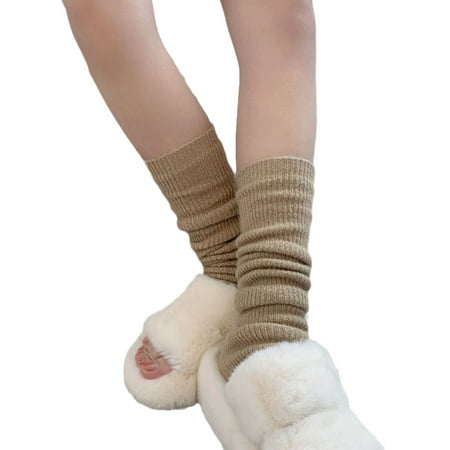 

Winter Toeless Leg Warmers Boots Stockings Long Tube Socks Calf Long Socks for Women Solid Color Crochet Leisure Socks