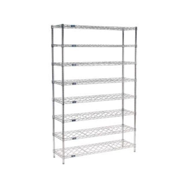 Nexel Wine Bottle Rack - 72 Bottle 36""W x 14""D x 74""H Chrome