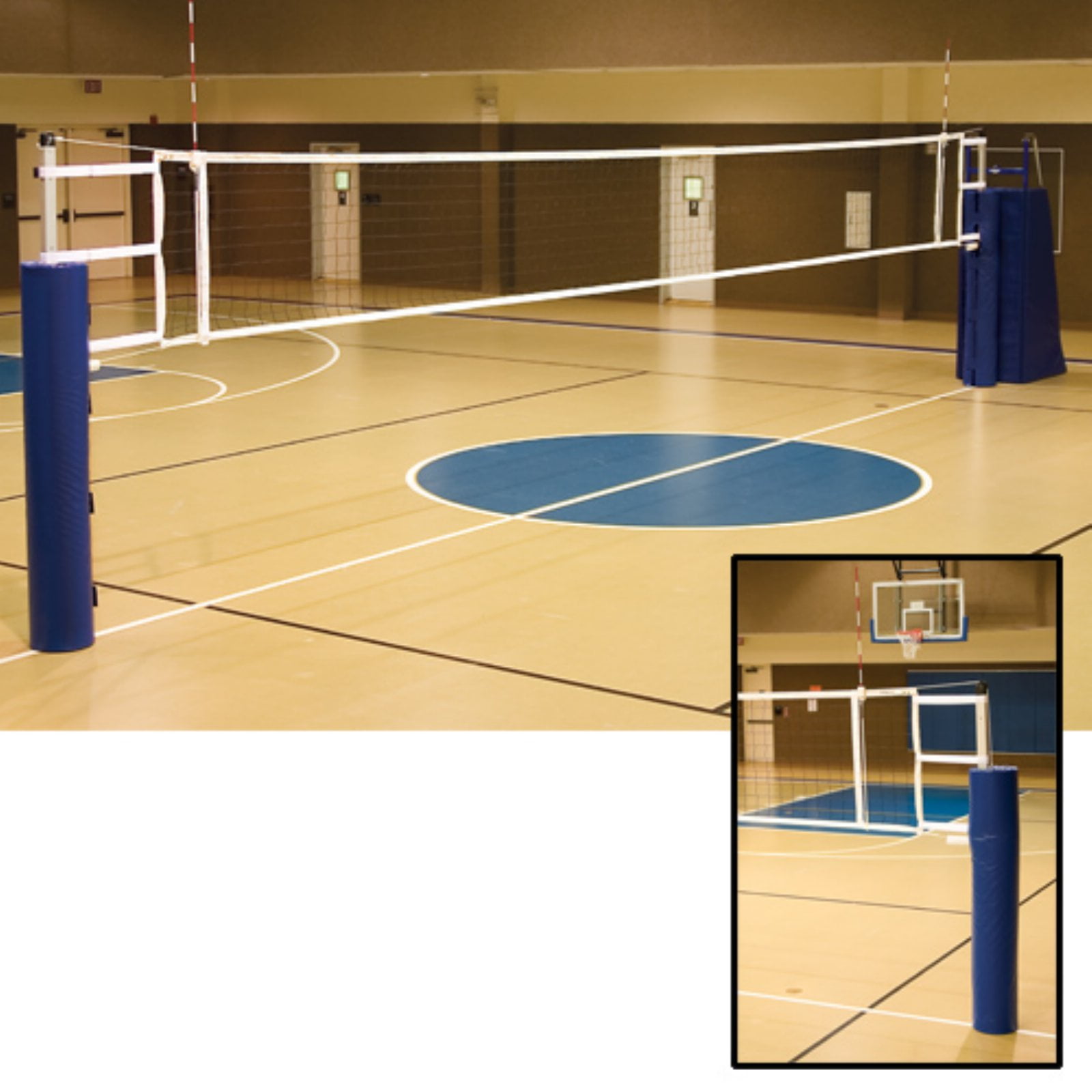Alumagoal UTS Complete Volleyball System with Judge Stand and Pole Pads