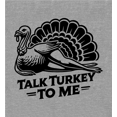 thumbnail image 2 of Thanksgiving Talk Turkey To Me Adult Heather Gray Long Sleeve Hoodie-Medium, 2 of 3