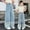 Light Blue, variant on Kids Jeans Girls Bow Jeans Girls Straight Leg Wide Leg Jeans High Waisted Girls Baggy Pants with Pocket Size 8-9 Years Girls Clothes