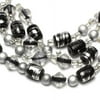 Cousin Metallic Black Barrel Mix Beads, 148 Piece