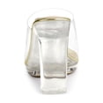 thumbnail image 2 of BLISSFUL STEP Women's Clear Platform Block Heeled Slides Sandals Gold (Size 5), 2 of 6