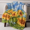 thumbnail image 3 of Throw Blanket for Couch Sunflower Retro Plant Soft Fleece Flannel Blankets Cozy Lightweight Blanket for Home Sofa Living Room Branch Leaves Bed Throws 30" x 40", 3 of 9
