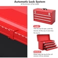 thumbnail image 4 of Goplus Tool Box, Portable 20” Tool Boxes with 3 Drawers, Top Tool Tray, Metal Lock Latch, Protective Liner, Auto Locking, Heavy Duty Steel Toolbox for Garage, Workshop, Mechanic, 4 of 18