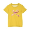 thumbnail image 4 of Piuwrlz 5 Years Toddler Short T Shirt Sleeve Girls Yellow T-Shirt Crew Neck Cotton Shirt Top Yellow Size 5 Years, 4 of 8