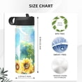 thumbnail image 4 of Fuzoiu French Bulldog Sunflowers Bubbles Print 18oz Insulated Sports Kettle, Outdoor Sport Gym Stainless Steel Water Bottle With Straw Lid, 4 of 8
