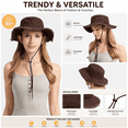 thumbnail image 3 of Sun Hat for Women UV Protection Breathable Wide Brim Bucket Hat for Summer Fishing Hiking Camping Lightweight Foldable Outdoor Cap, 3 of 7