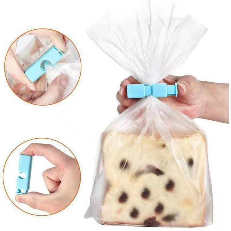 Squeeze Bread Bag Clips, 12 Pack Bag Cinches Clips, Non-Slip Grip, Bagel Bag  Clips, Slip Grip Easy Squeeze & Lock, Assorted Color 