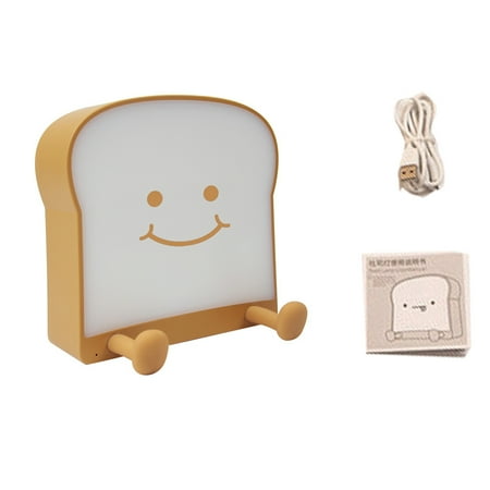 

Bedside USB Rechargeable Toast Bread Durable Night Light Room Decor 2 Side Lamp
