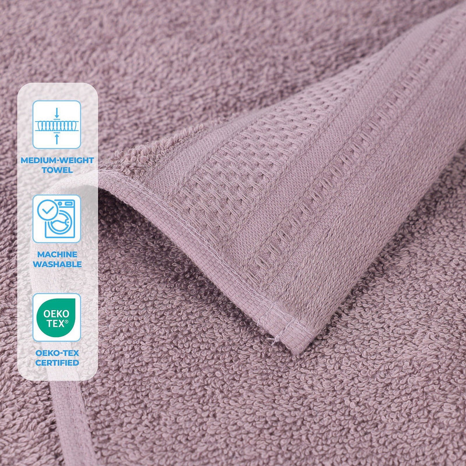 Superior Honeycomb Cotton Medium Weight Hand Towels, Set of 6, Sea Fog