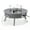 Grey, variant on Leisuremod Walbrooke Modern Outdoor Round Fire Pit Table with Powder-Coated Aliuminum Frame and Slats Design for Patio and Backyard Garden (Grey)