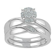 1/8 Carat T.W. Diamond Sterling Silver Bridal Set
