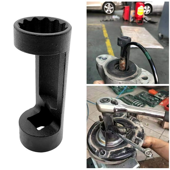 Tool Strut Nut Socket, 12 Point 1/2'' Drive Suspension Strut Socket Tool Car Repair Tool 24mm Black