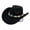 Black, variant on Voska Faux Suede Wide Brim Western Fedora Hat Turquoise Beaded Decor Cowboy Jazz Hat Unisex Fashion Hat For Daily Travel Outdoor Photograph Party Stage Performance