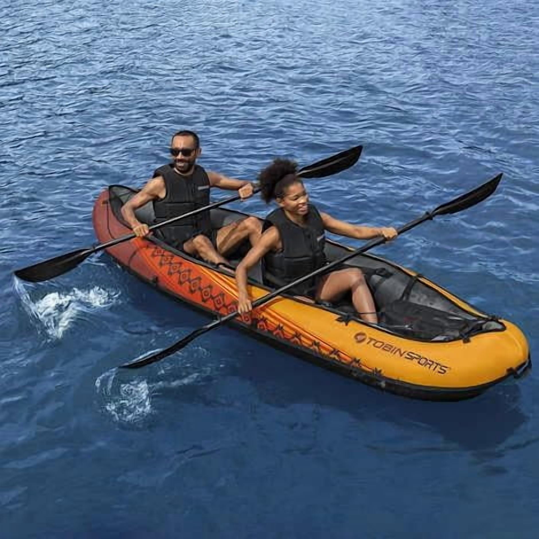 Tobin Sports Wavebreak Inflatable 2-Person Kayak - Complete with Pump and Patch kit