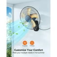 thumbnail image 4 of Easoger Wall Mount Fan, 16 Inch Wall Fan with 5 Speeds, 8 Hour Timer, 90° Oscillating Quiet Fans with Remote for Home Office Bedroom Living Room Garage (Black), 4 of 11