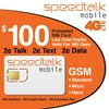 SpeedTalk Mobile $100 Triple-Cut Prepaid SIM Card 1 Year Service