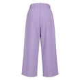 thumbnail image 4 of Pantalones de Pierna Ancha de Cintura Alta para las Mujeres de Verano Pantalones Casuales de Color Sólido, Longitud Larga con Bolsillos Laterales, 4 of 8