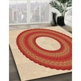 thumbnail image 3 of Ahgly Company Machine Washable Indoor Round Transitional Neon Red Area Rugs, 3' Round, 3 of 7