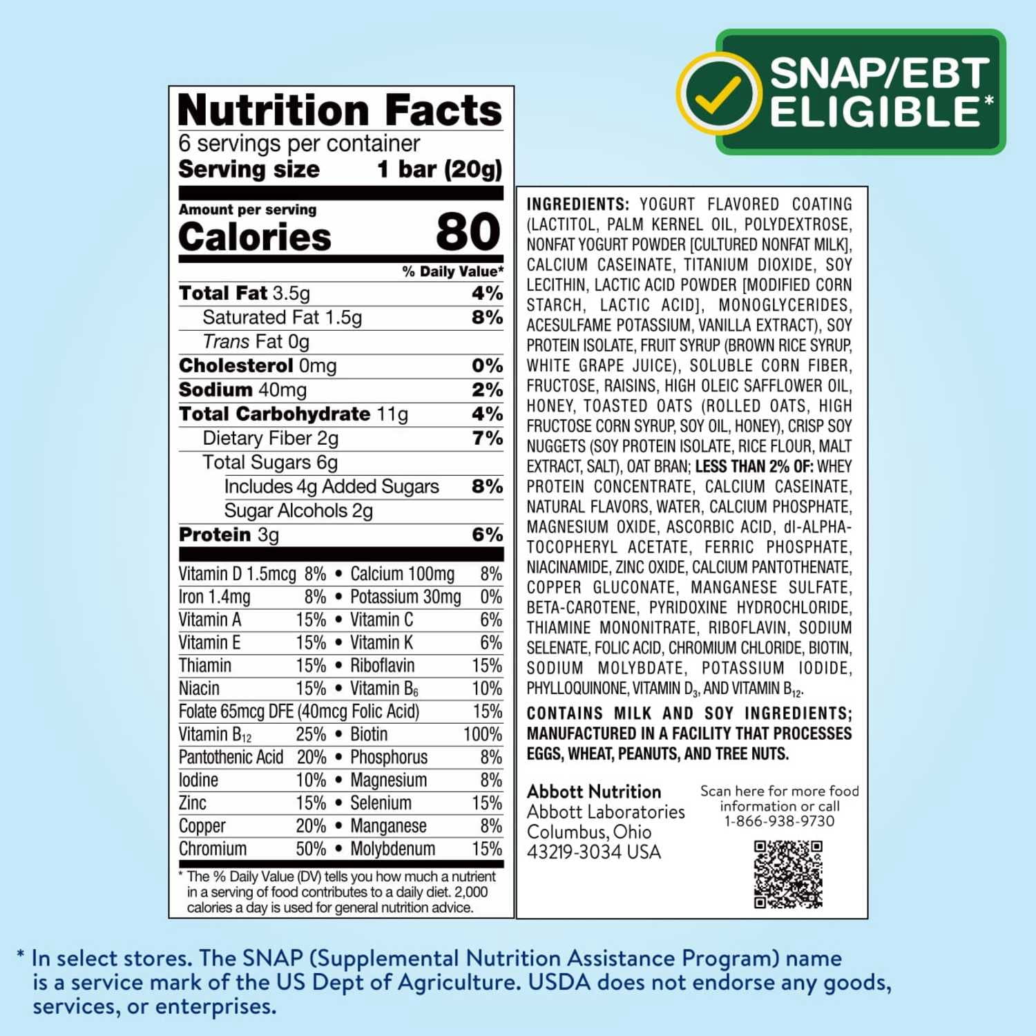 Glucerna Mini Treats Diabetic Snack, Oatmeal Raisin, 6-Bar Pack, 24 Count