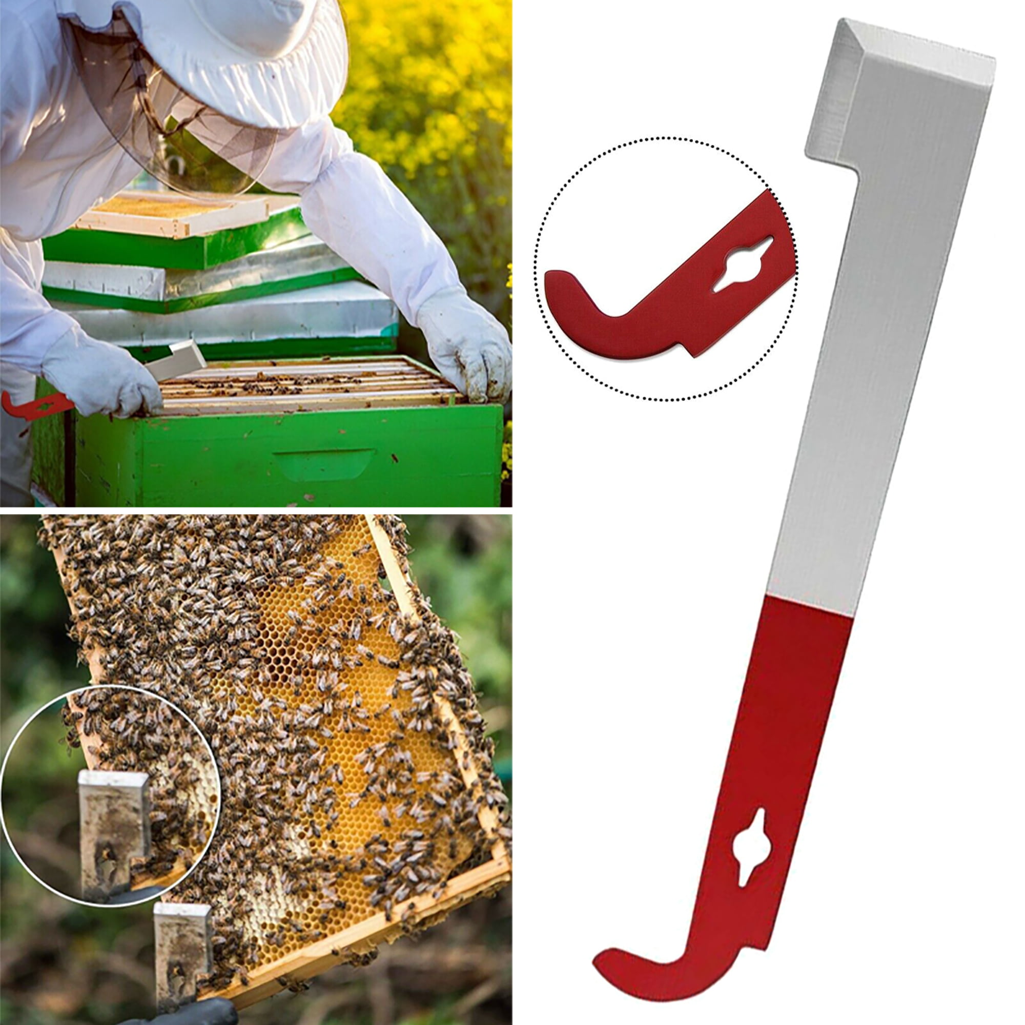 Beekeeper J Shape Hive Beekeeping Bee Hook Equip Stainless Steel Scraper Tool for sale online
