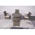 thumbnail image 4 of Direct Wicker Round 42" Gas Fire Pit Table with Rattan Chairs 5 Pieces Outdoor Conversation Set-Grey, 4 of 6
