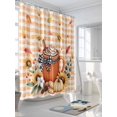 thumbnail image 3 of Fall Shower Curtain Orange Pumpkin Shower Curtains for Bathroom Thanksgiving Decor, Waterproof Polyester Shower Curtain Set with Hooks, Standard Size 72" x 72" Sunflower Sage Green Leaves, 3 of 6