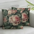 thumbnail image 3 of Creowell Watercolor Roses Throw Pillow Cover Elegant Floral Bud Petal Romantic Plant Curl Bloom Botanical Pillow Case Decorative ,Set of 2  Square Cushion for Home Couch Bed White, 3 of 7