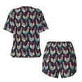 thumbnail image 6 of Wukai Bohemian Chicken Women's Pajama Set,Short-Sleeve Top and Shorts with Elastic Waistband and Pockets for Loungewear, Yoga, and Casual Wear-3X-Large, 6 of 8