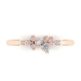 thumbnail image 2 of Clara Pucci 18K Rose Solid Gold Custom Laser Engraved Women's Solid Gold Ring Stackable Statement Band With Round Cut 0.17TCW, 2 of 7