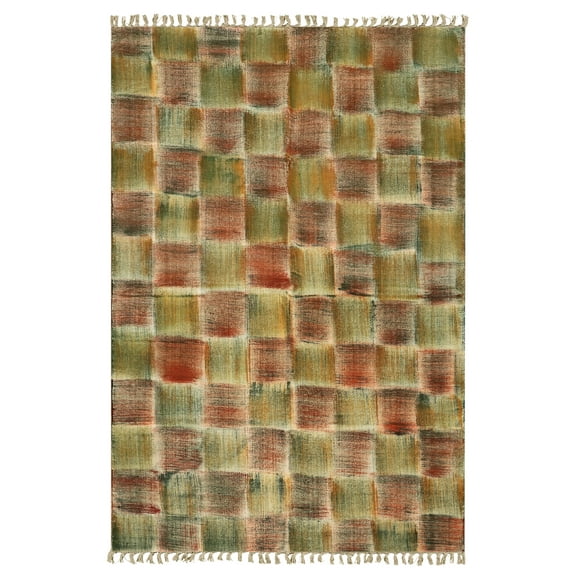 Casavani Cotton Handblock Printed Dhurrie Green Living Room Floor Carpets Outdoor Rug 2x3 feet