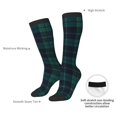 thumbnail image 5 of Women's Knee High Socks Deep Blue & Green Plaid Thermal Soft Knee Long Socks, 5 of 7