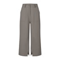 thumbnail image 5 of FENGGHAO Women's Casual Pants Front Style Back Elastic Waist Wide Leg Crop Pants Loose Fit 7/8 Length Trousers For & Daily Wear, 5 of 6