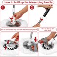 thumbnail image 3 of Spin Mop and Bucket with Wringer Set 360 Spinning Mop Bucket System with 3 Microfiber Mop Replacement Heads and 61"" Stainless Steel Adjustable Handle for Floor Cleaning (20QT), 3 of 4