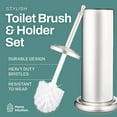 thumbnail image 3 of Stainless Steel Modern Toilet Brush & Holder Set (2 Pack) - Modern Toilet Bowl Brush Holder - Cleaner Toilet Brushes Bathroom Accessories - Bathroom Bowl Cleaner Brush with Caddy, 3 of 6