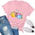 thumbnail image 2 of Pntutb - Camiseta corta con cuello redondo y estampado de Pascua para mujer Pntutb Pntutb-3548, 2 of 5