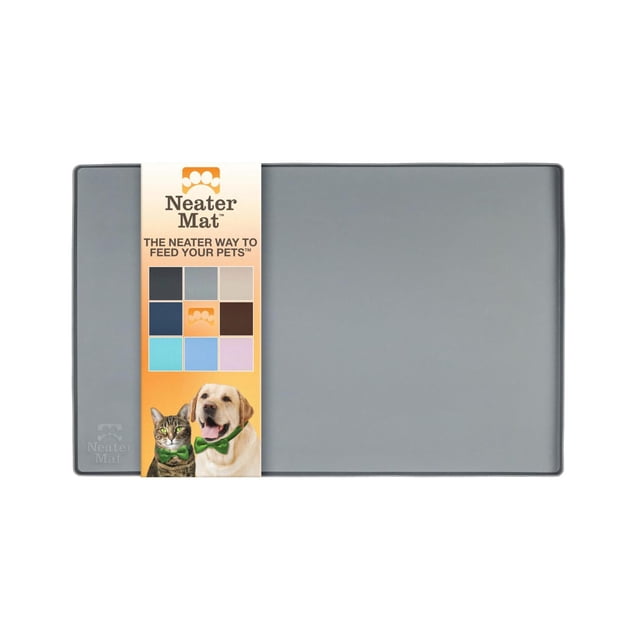 Tapete de Silicona Impermeable Neater Pet Brands Plomizo para Cuencos de Mascotas