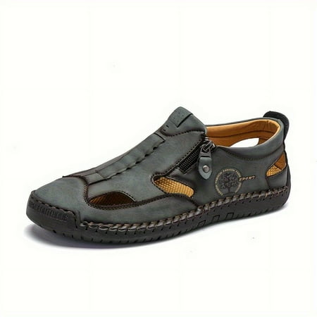 

Plus Size Men s Vintage Solid Colour Close Toe Breathable Sandals Comfy Non Slip Durable Rubber Sole Beach Water Shoes