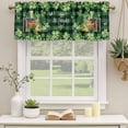thumbnail image 2 of St. Patrick's Day Curtain Valances for Windows, Kitchen Valance Window Treatments Panel 2 Pack, Shamrocks Green Boots Bools Farm Plaid Rod Pocket Short Curtains for Bathroom Bedroom 60 x 18 Inch, 2 of 8