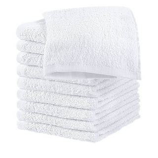 Linteum Textile, 24 Pack, White Bar Mops Kitchen Towels, 100% Terry Cotton  