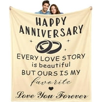 2 Year Anniversary Blanket Gifts - Cotton Gifts for 2nd Anniversary Couple Husband Wife Men Women Romantic Wedding Anniversary Blanket Happy Anniversary for Girlfriend Boyfriend Couple Blanket
