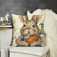 thumbnail image 2 of YINGXI Throw , Cute Ears Orange Cushion Case , Flower Farmhouse ation for Sofa Couch 12x12in, 2 of 5