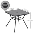 thumbnail image 3 of Outsunny Outdoor Dining Table, Patio Table with Umbrella Hole, Dark Grey, 3 of 10