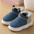 thumbnail image 2 of WRTFVZA Toddler Slippers Boys Girls Slippers Fashionable Cute Ear Design Thickened Warm Comfort Indoor Outdoor Non- Soft Sole Toddler Kids Shoes,Navy, 2 of 5