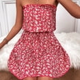 thumbnail image 4 of Vestido De Verano Sin Tirantes Con Estampado Floral Con Cinturón Vestido Con Estampado Floral Vestido Sin Tirantes Con Hombros Descubiertos Mujer Verano Lindo De Moda Con ANGGREK Otros, 4 of 5