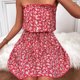 thumbnail image 2 of Vestido de verano sin tirantes, hermoso vestido casual de poliéster floral para fiesta de verano. Demonsen None, 2 of 5