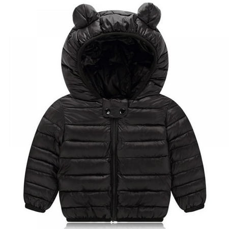 

Bullpiano 2-7T Toddler Jacket Hooded Baby Boys Girls Winter Long Sleeve Thick Warm Outerwear Clothes Outfit