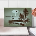 thumbnail image 2 of Nautical Cutting Board, Detailed Complex West Coast Scenery Graffiti Style Nature Inspired Art, Decorative Tempered Glass Cutting and Serving Board, Small Size, Green Brown Sage Green, by Ambesonne, 2 of 5
